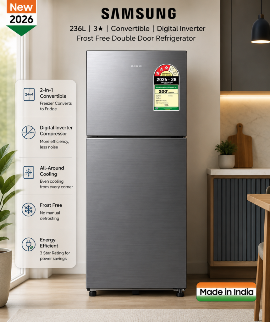 Best Refrigerators in India (2026): Top Picks, Reviews & Buying Guide chatgpt image aug 12, 2026, 12 30 34 pm samsung outside